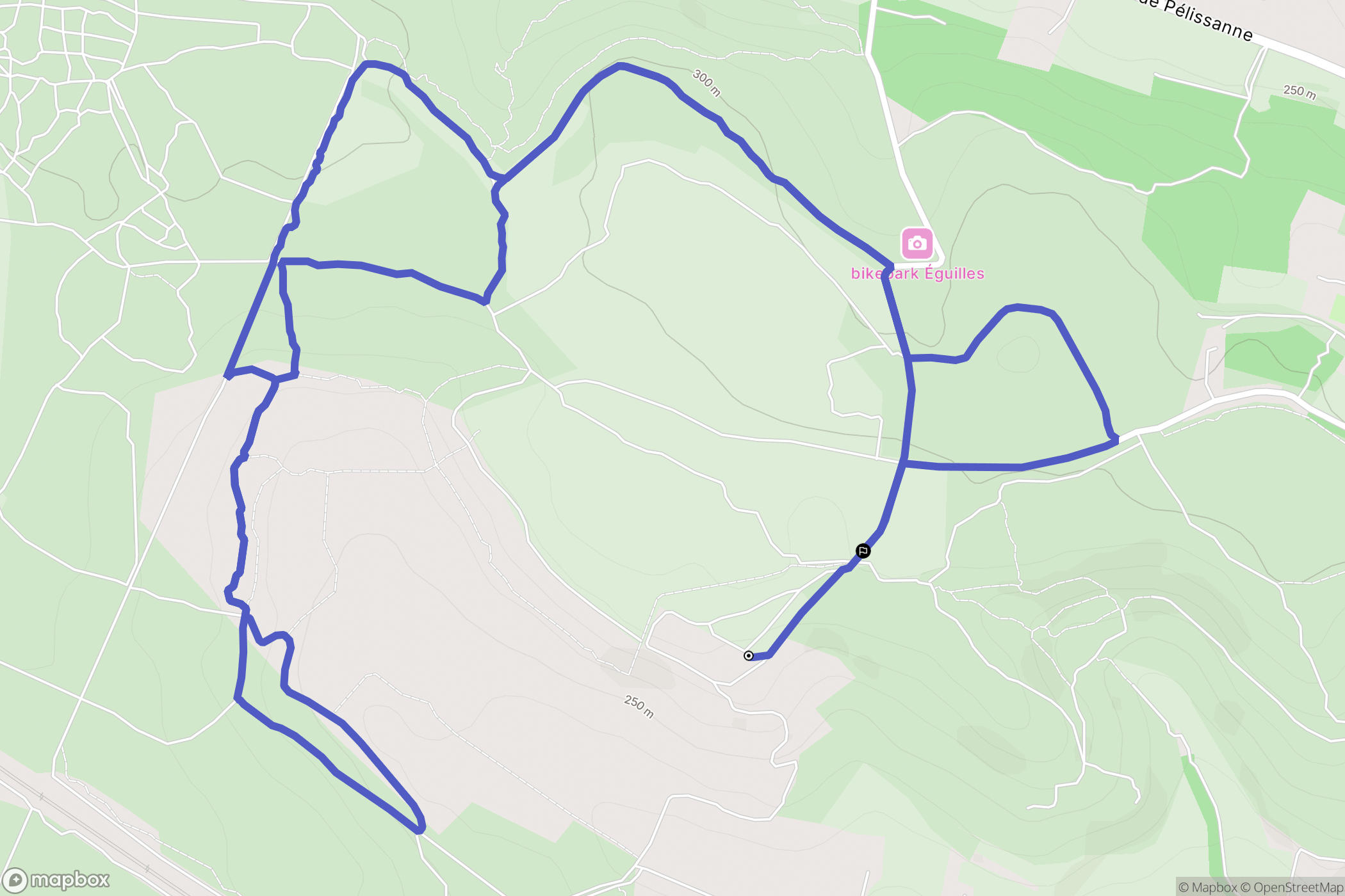 Éguilles : carte du parcours de randonnée - France