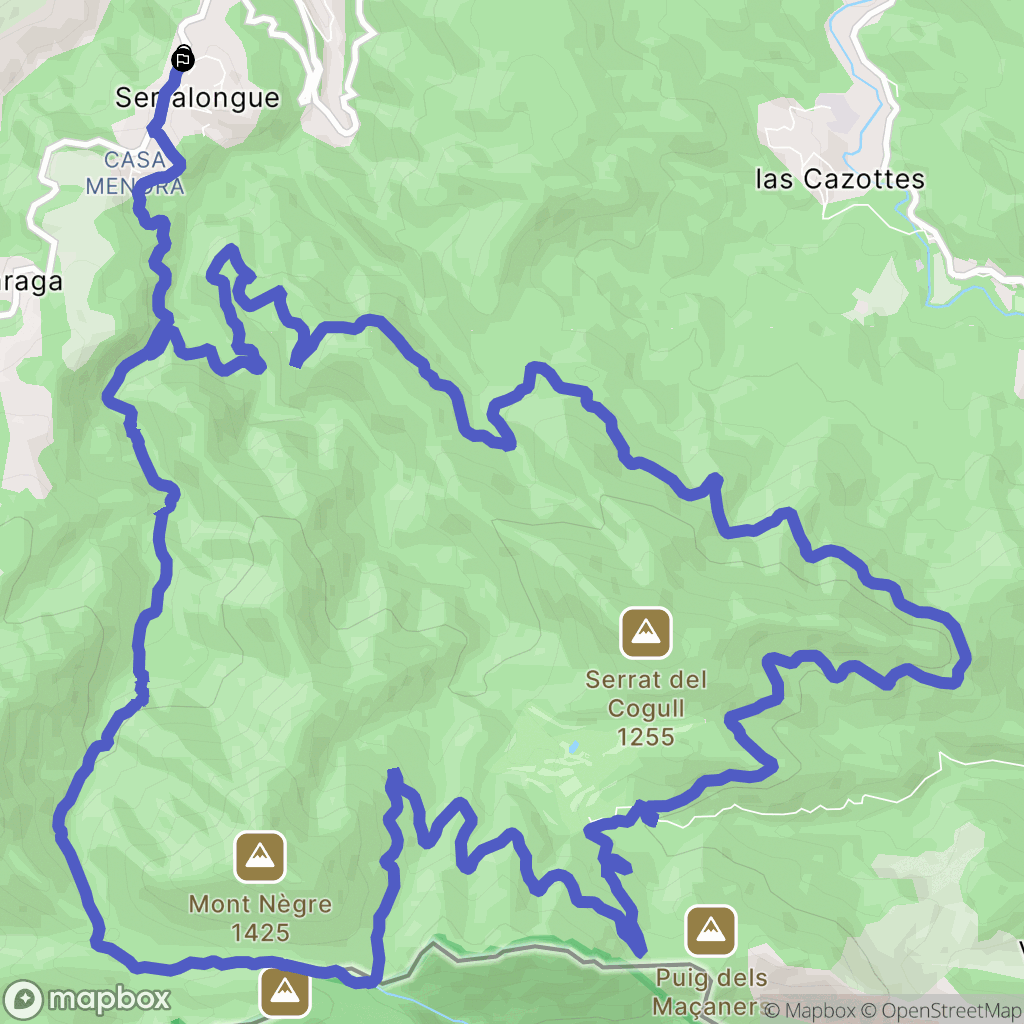 Serralongue : carte du parcours de randonnée - France