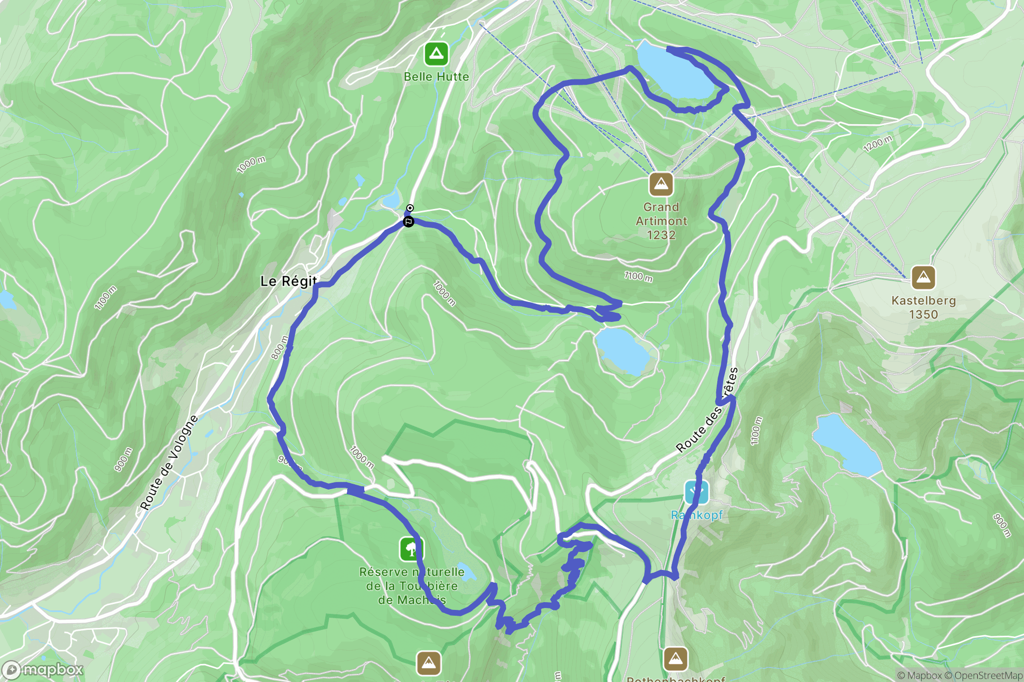 La Bresse : carte du parcours de randonnée - France