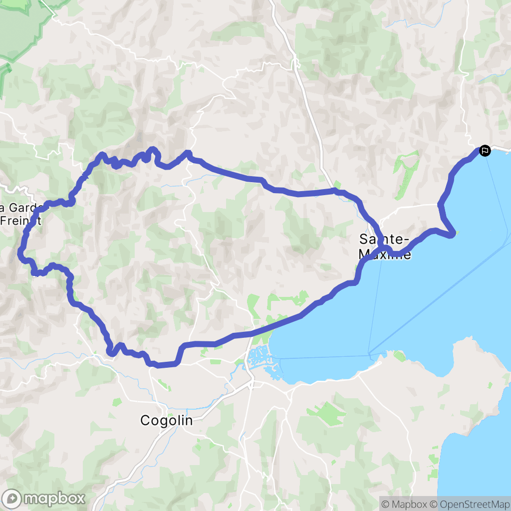 Roquebrune-sur-Argens : carte du parcours de randonnée - France