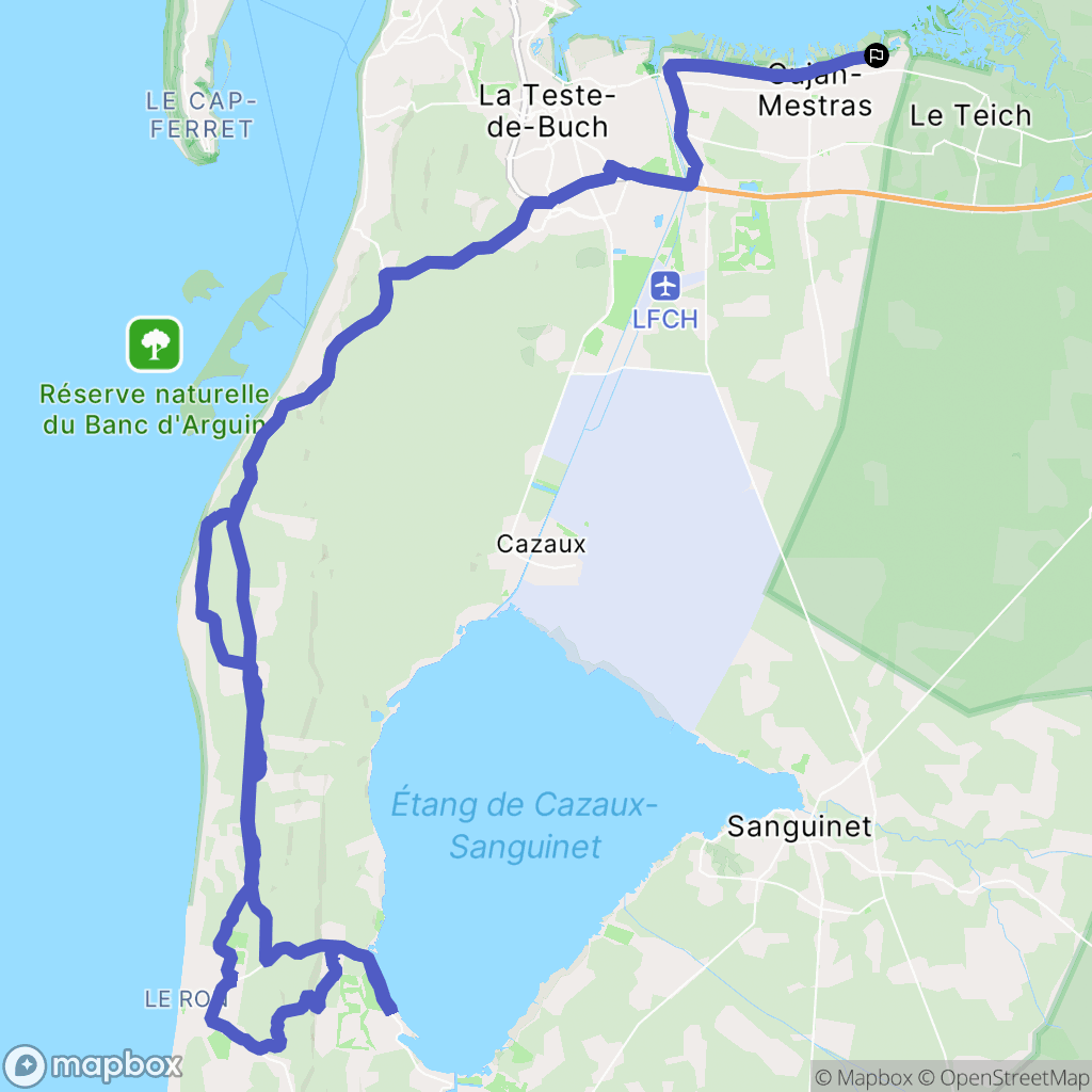 Gujan-Mestras : carte du parcours de randonnée - France