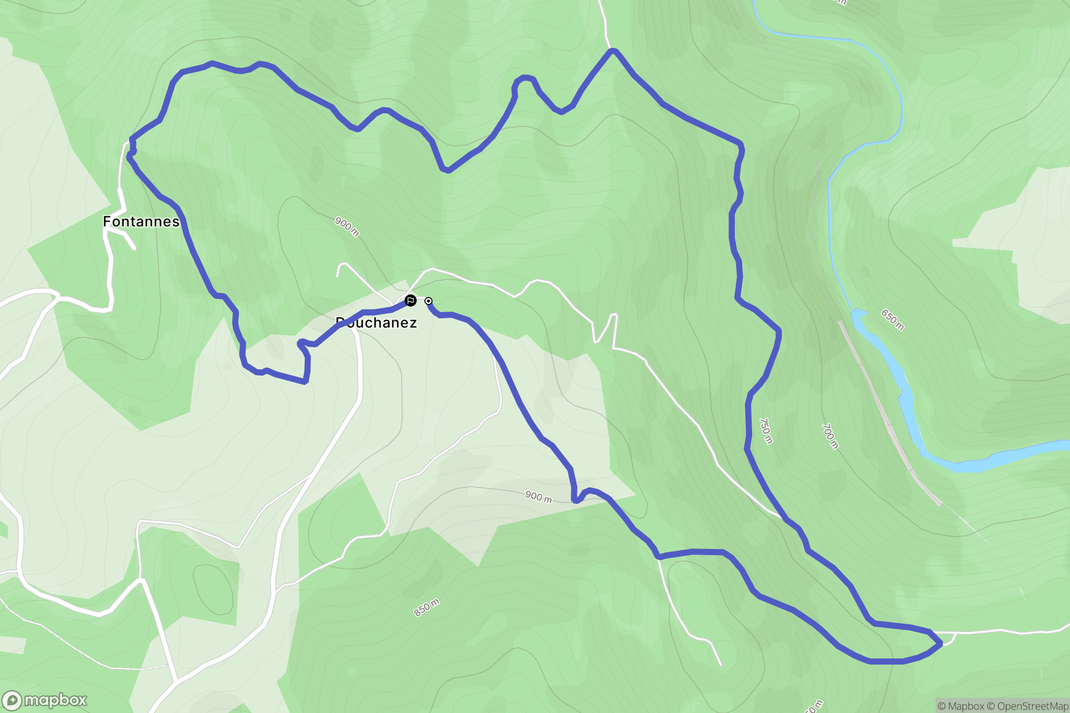 Monistrol-d'Allier : carte du parcours de randonnée - France