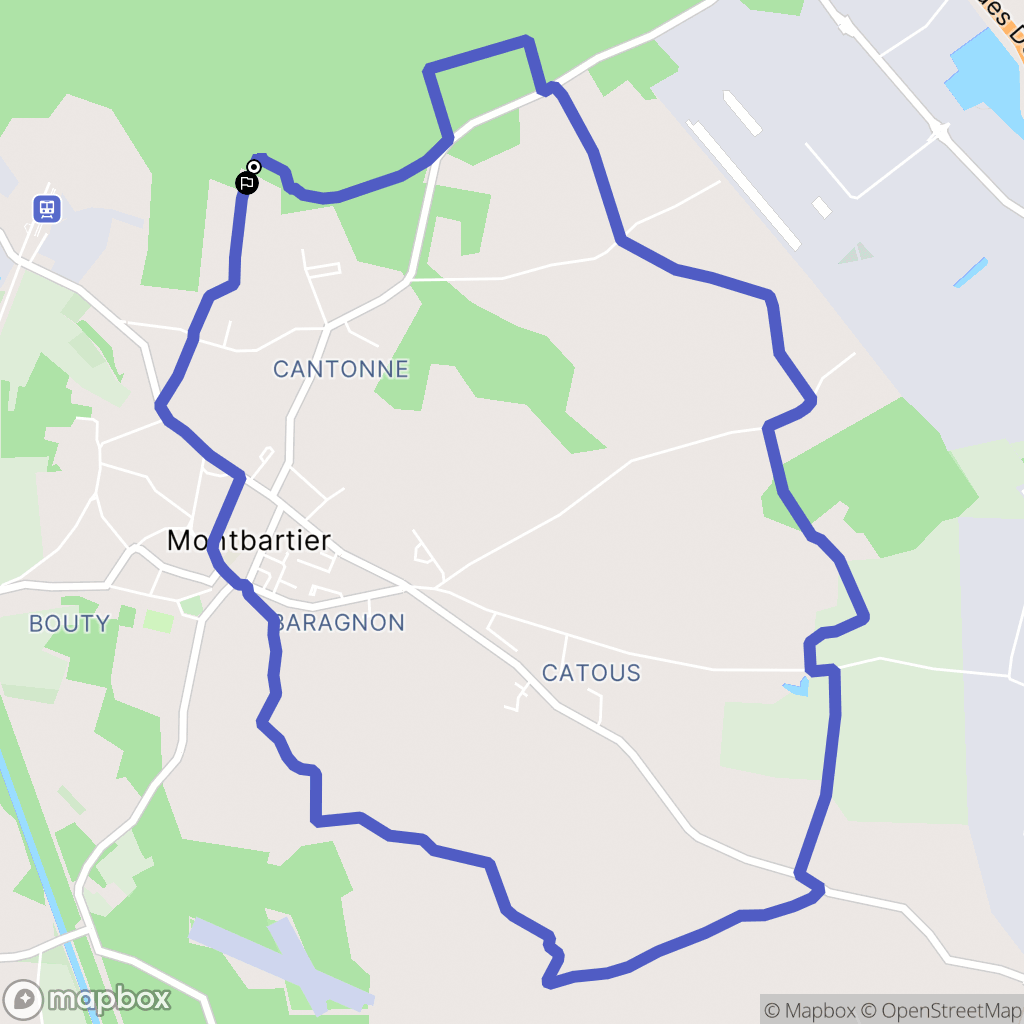 Montbartier : carte du parcours de randonnée - France