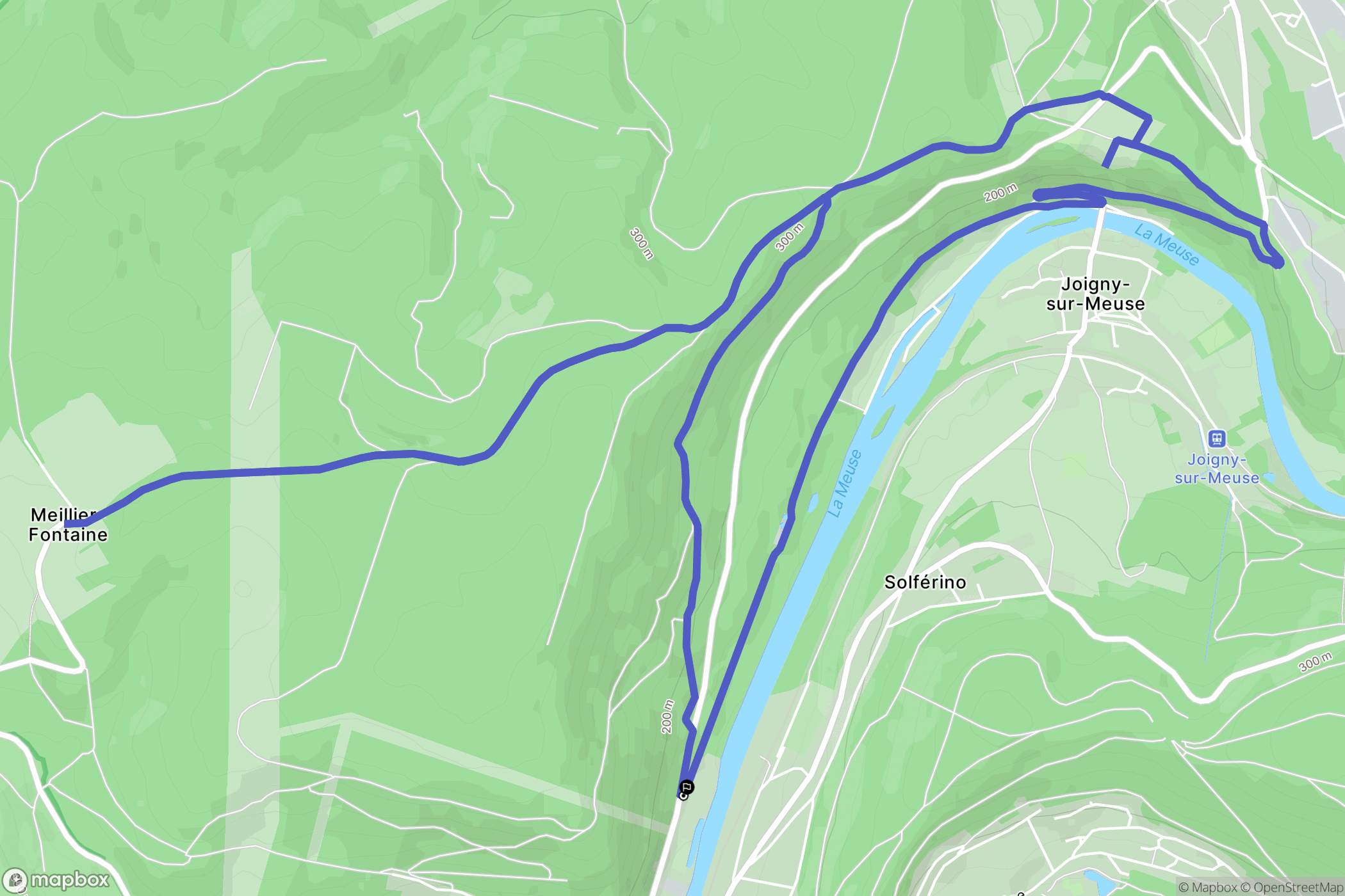 Nouzonville : carte du parcours de randonnée - France