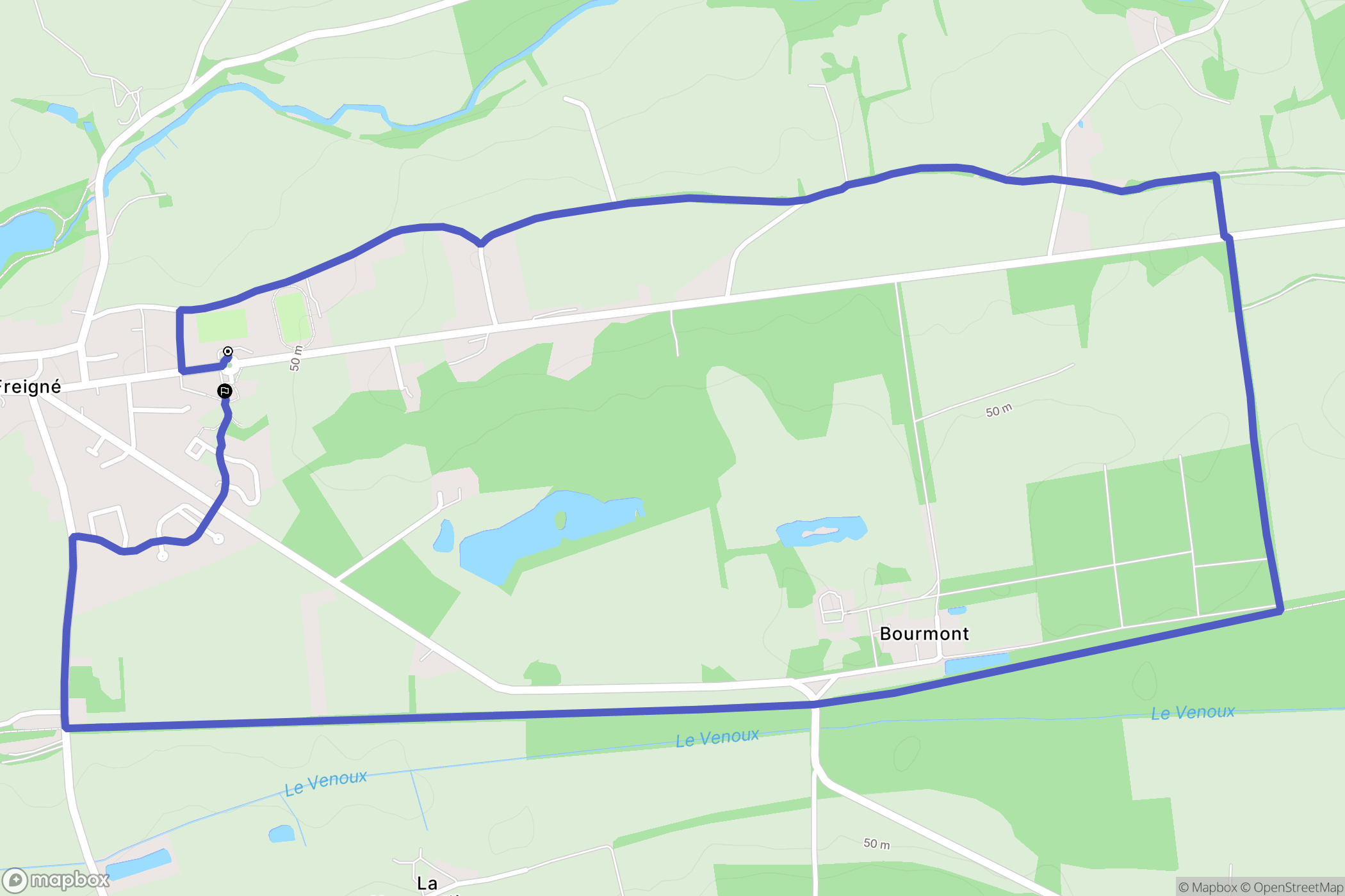 Vallons-de-L'Erdre : carte du parcours de randonnée - France