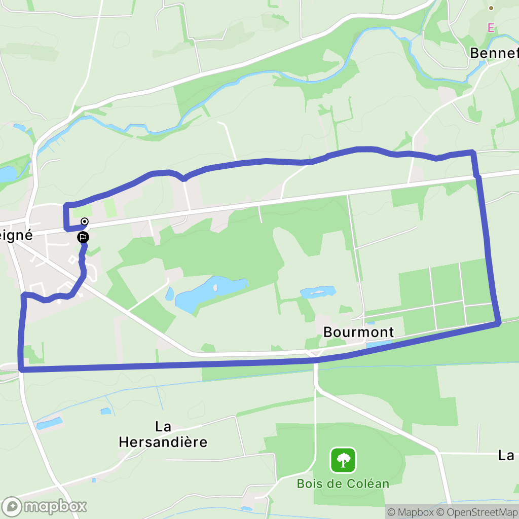 Vallons-de-L'Erdre : carte du parcours de randonnée - France