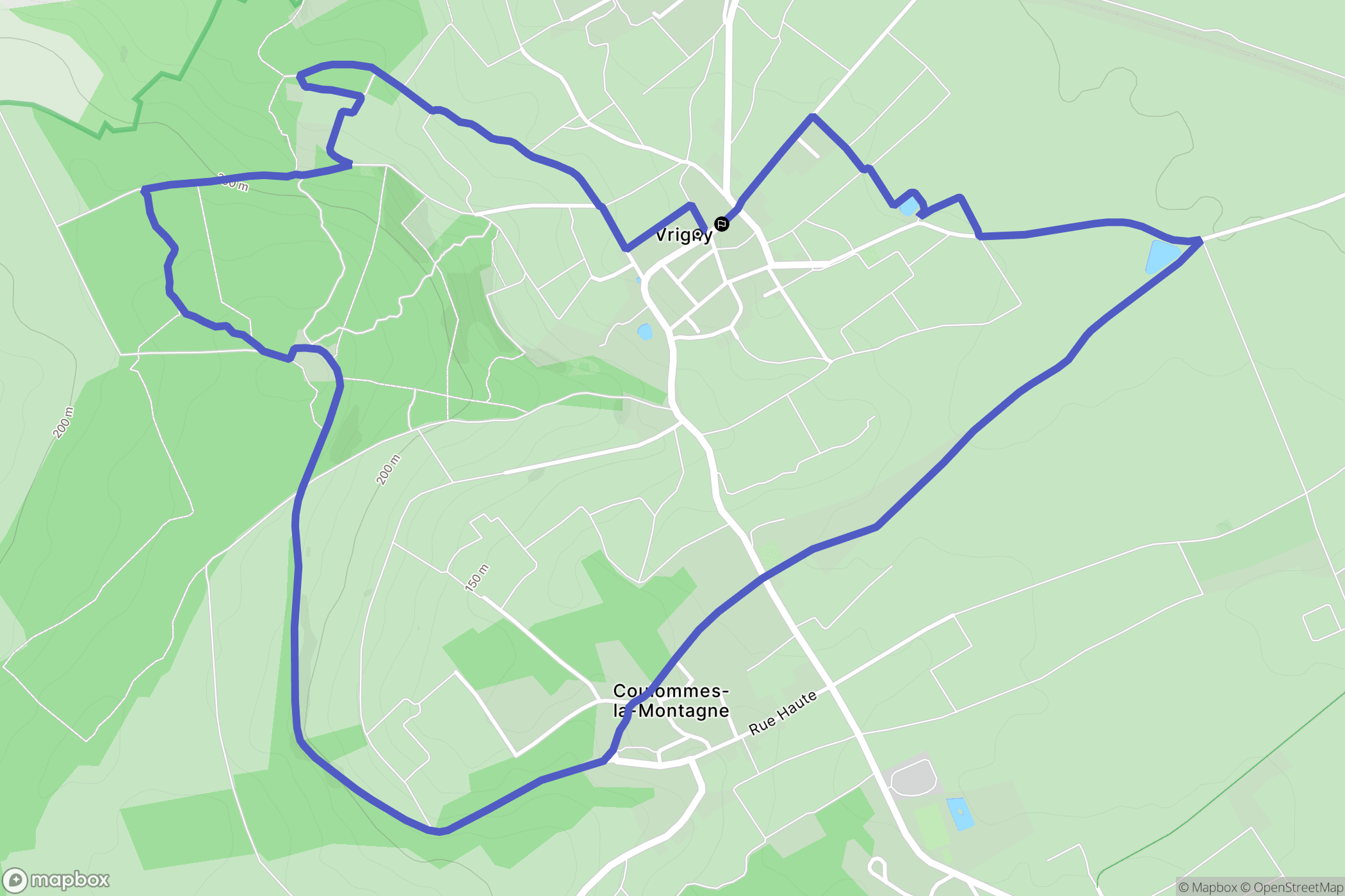 Vrigny : carte du parcours de randonnée - France