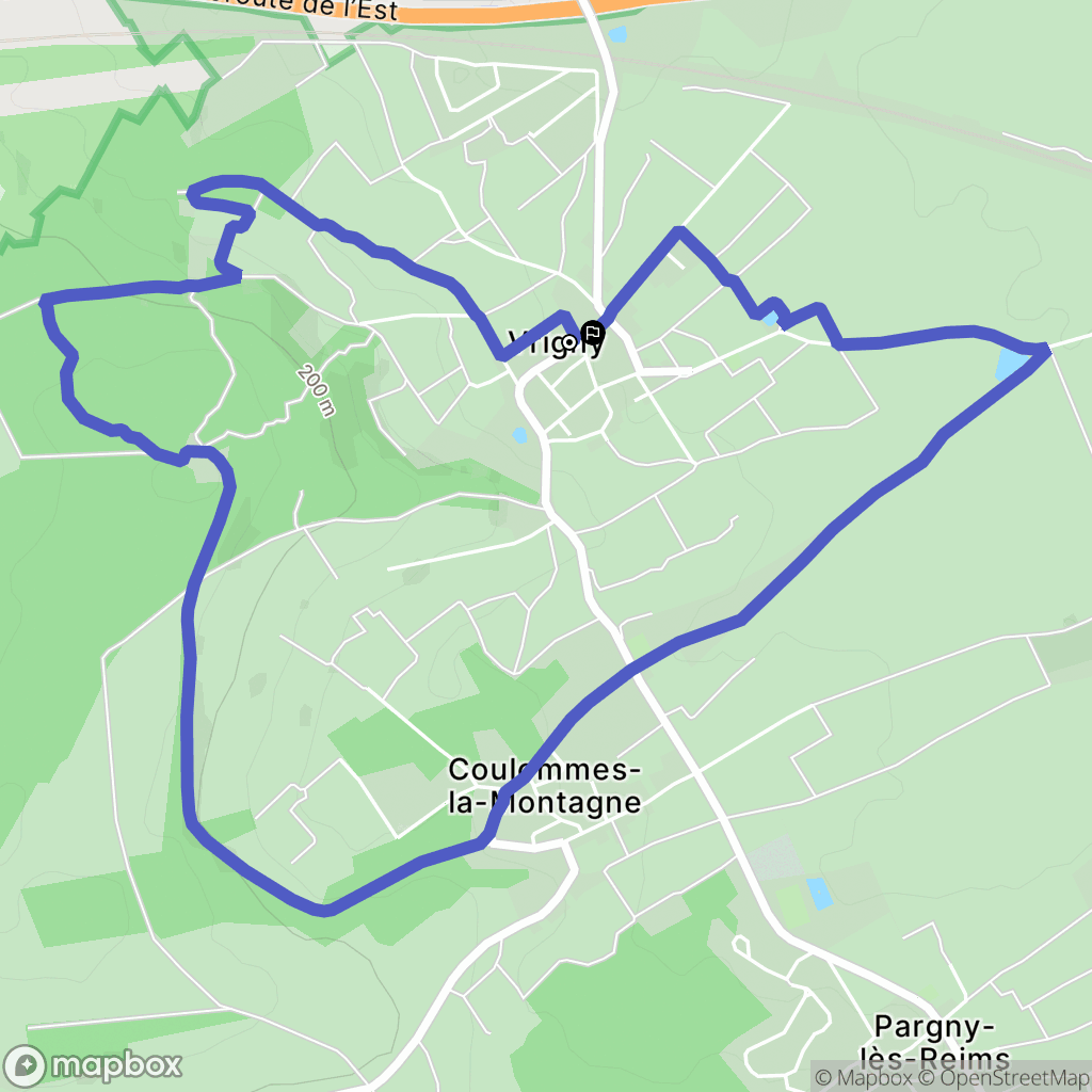 Vrigny : carte du parcours de randonnée - France