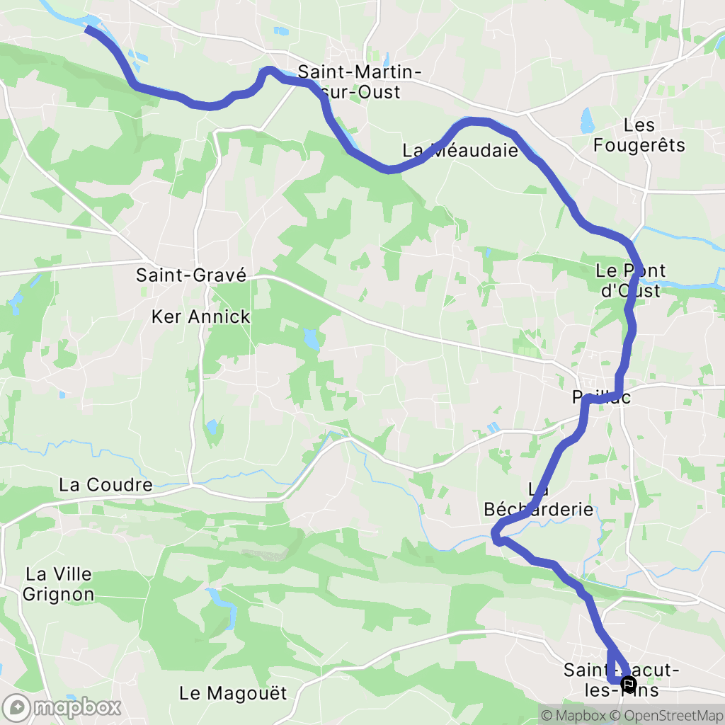 Saint-Jacut-les-Pins : carte du parcours de randonnée - France
