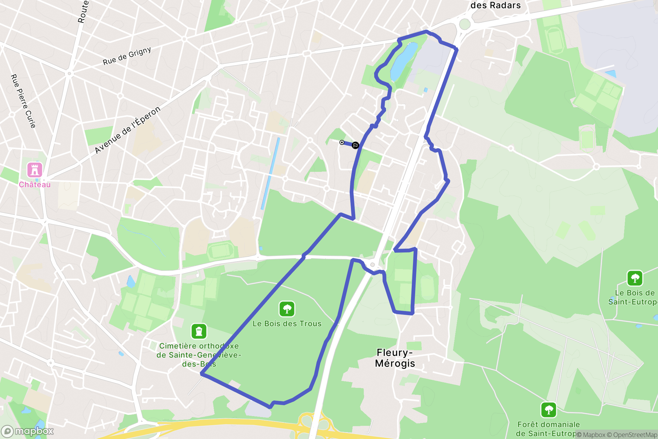 Fleury-Mérogis : carte du parcours de randonnée - France