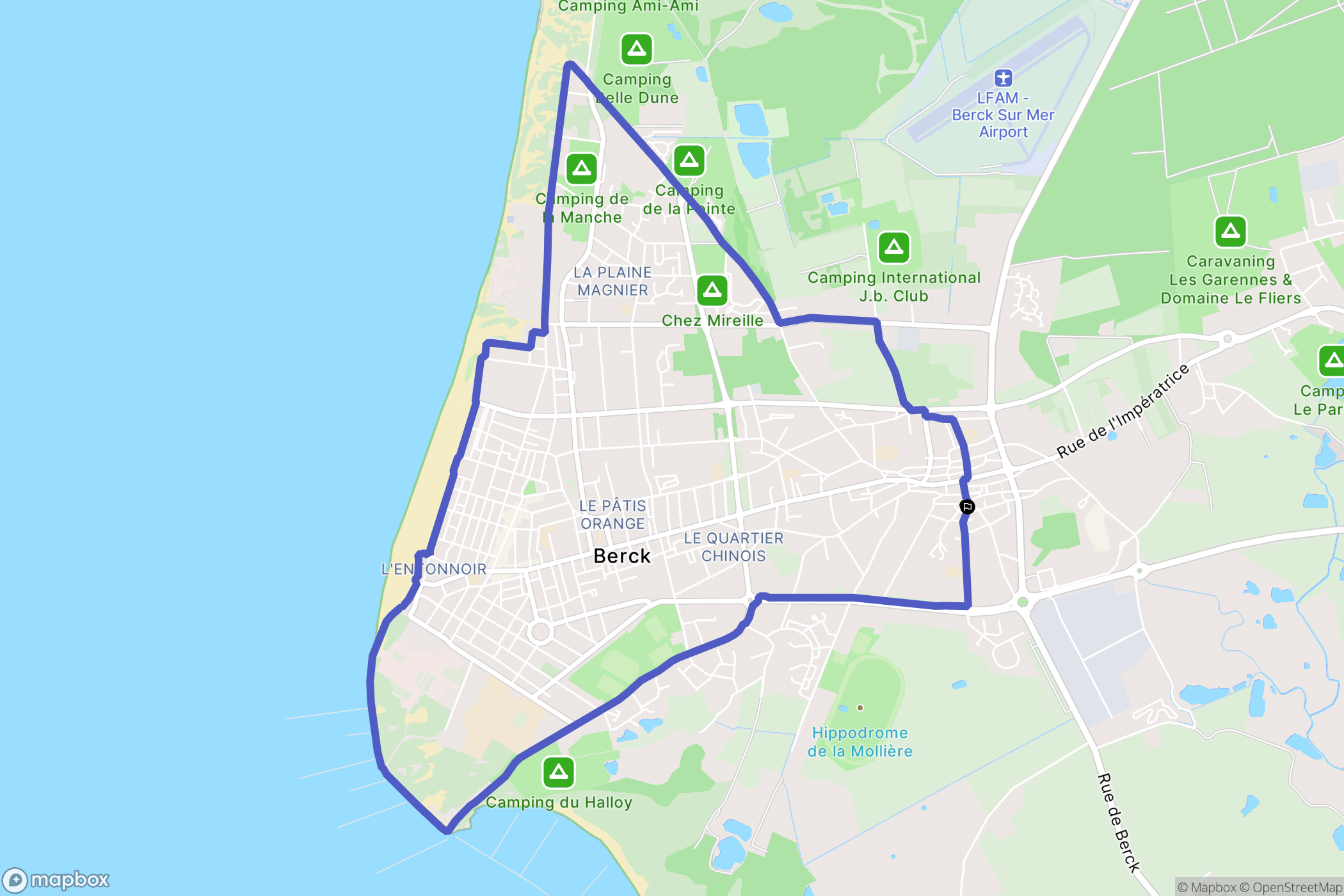 Berck : carte du parcours de randonnée - France