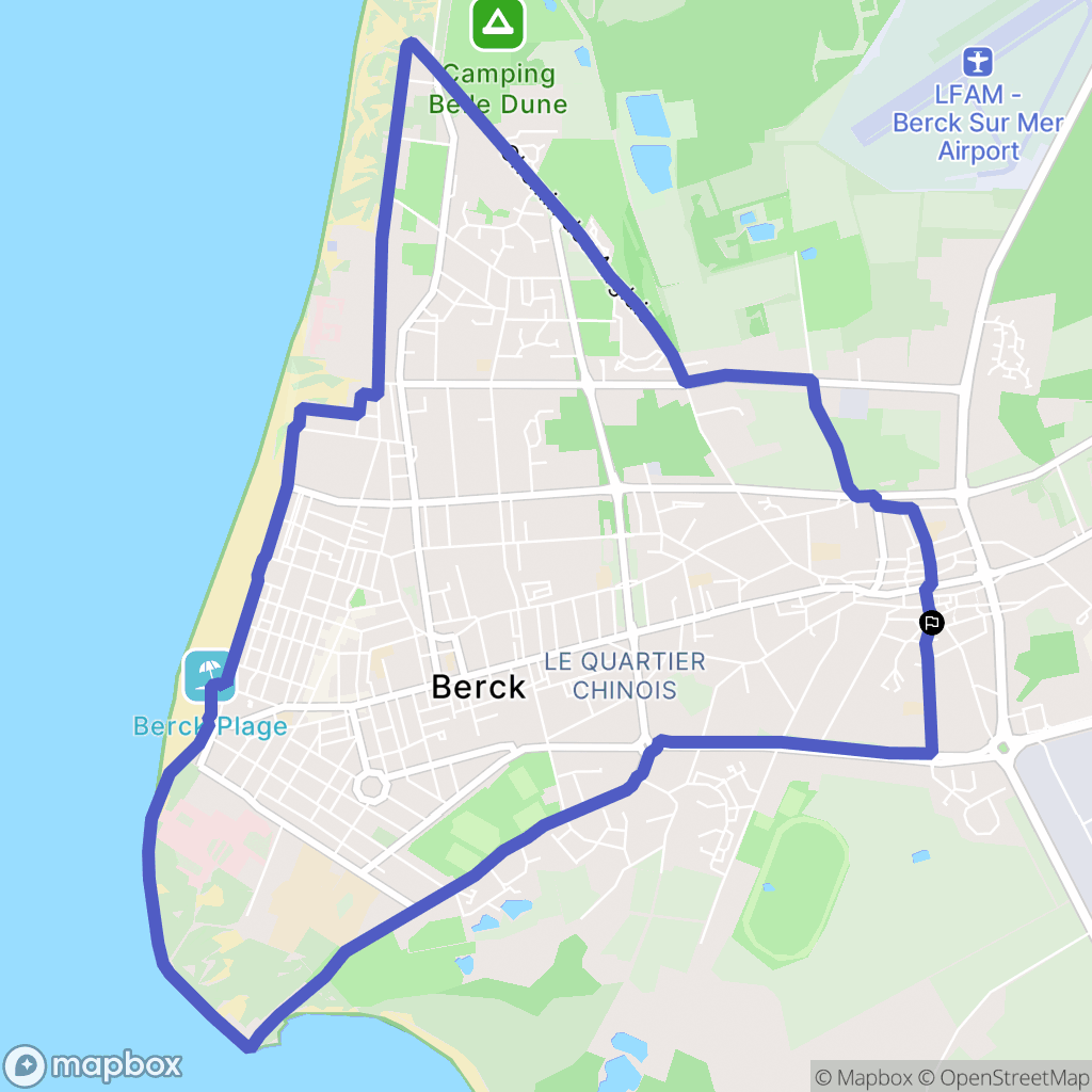 Berck : carte du parcours de randonnée - France