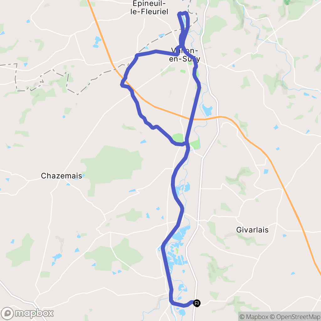 Estivareilles : carte du parcours de randonnée - France