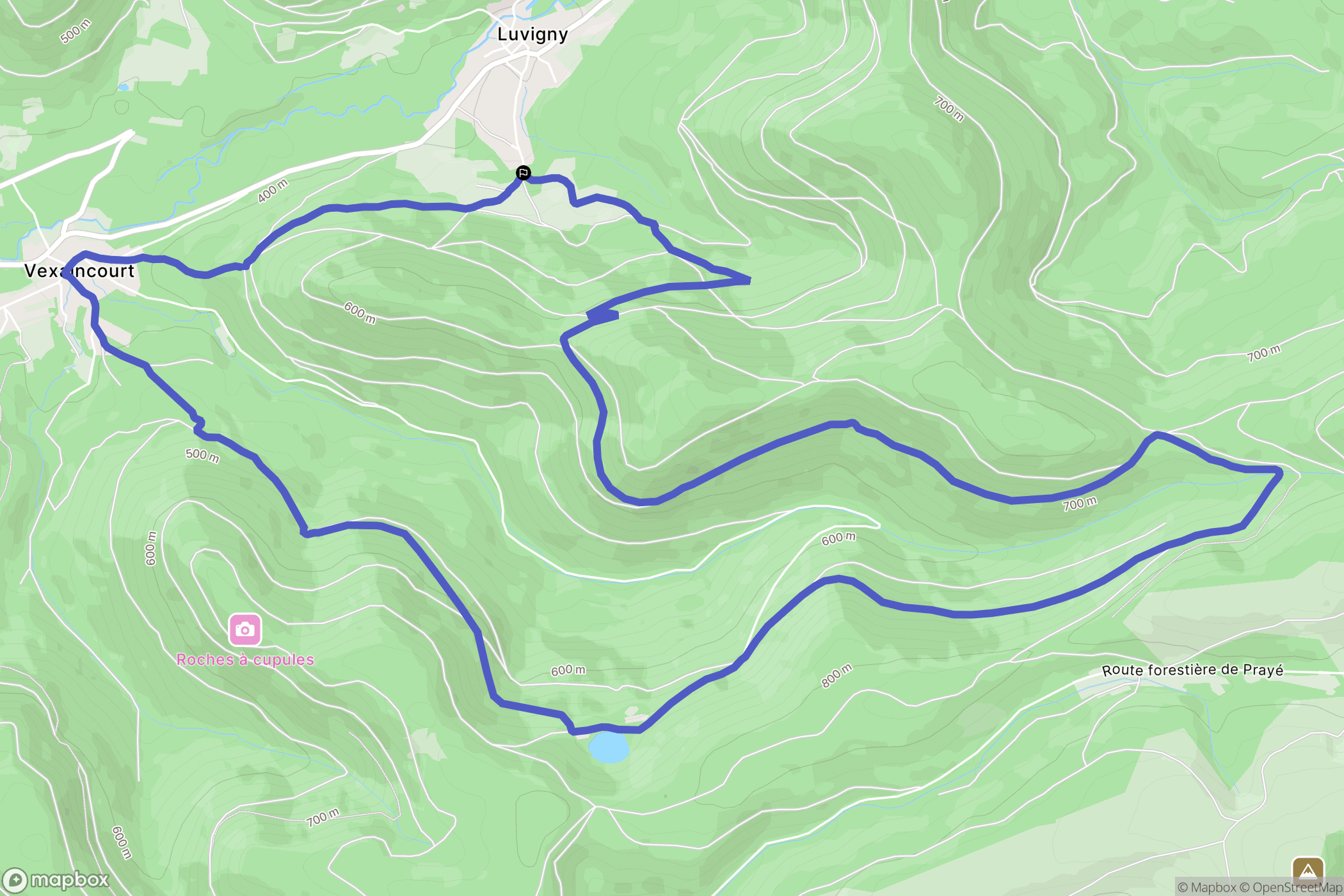 Luvigny : carte du parcours de randonnée - France