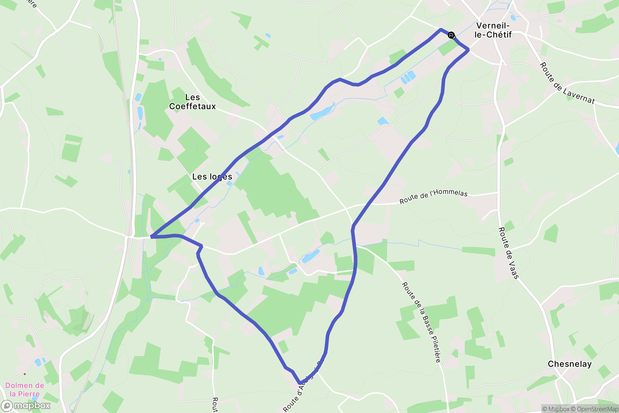 Verneil-le-Chétif : carte du parcours de randonnée - France