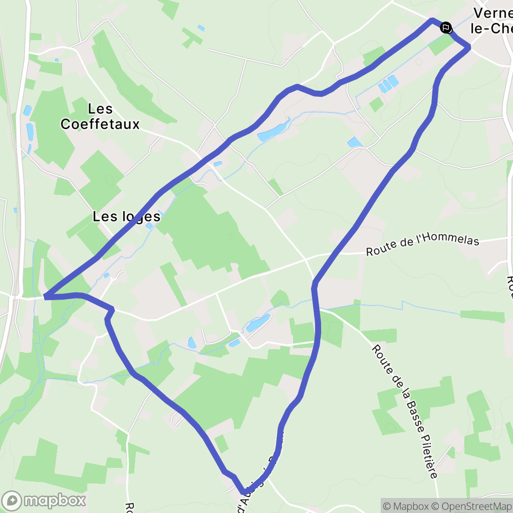 Verneil-le-Chétif : carte du parcours de randonnée - France