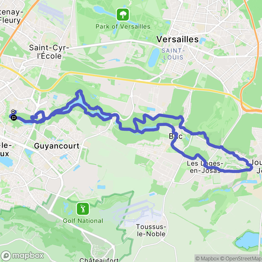Guyancourt : carte du parcours de randonnée - France