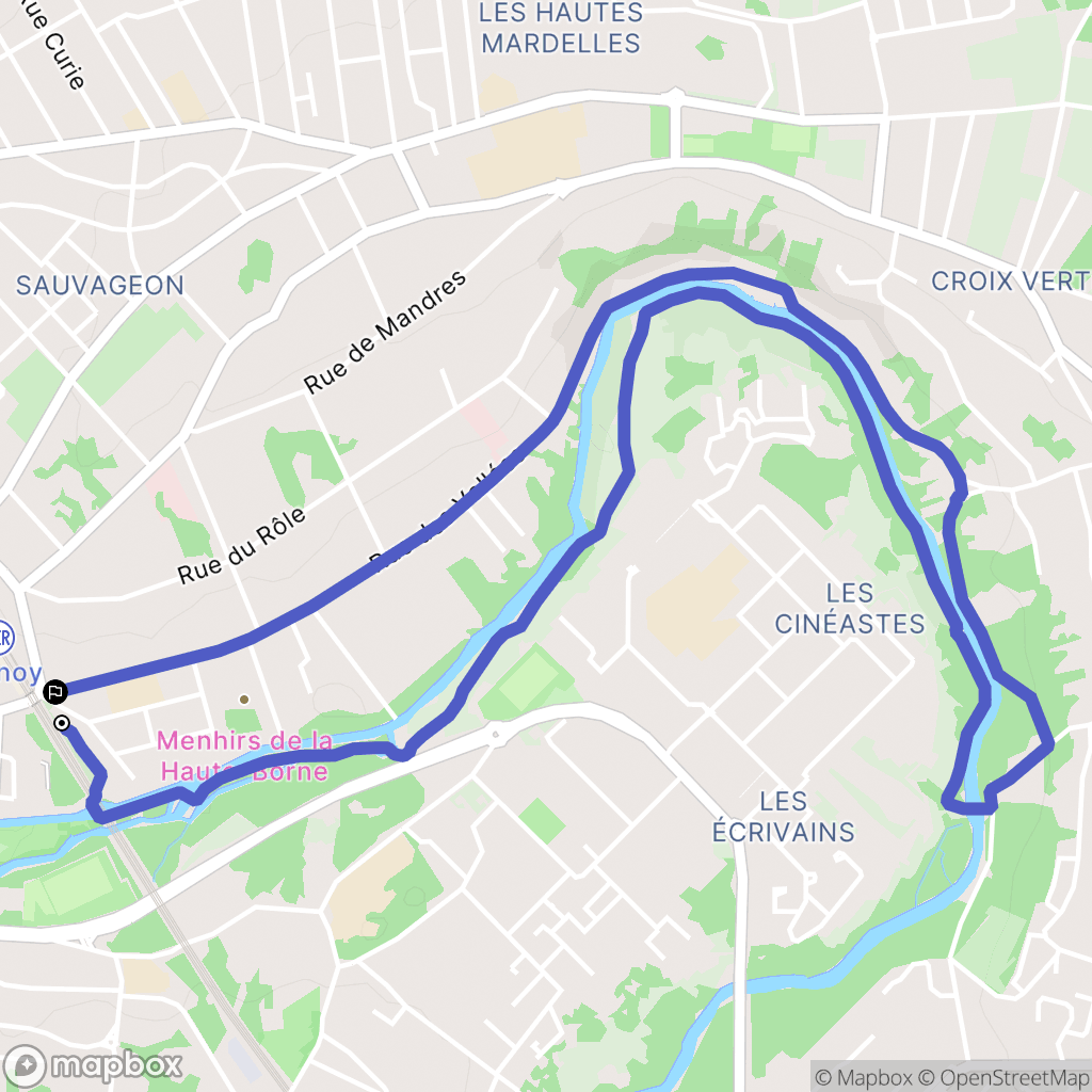 Brunoy : carte du parcours de randonnée - France