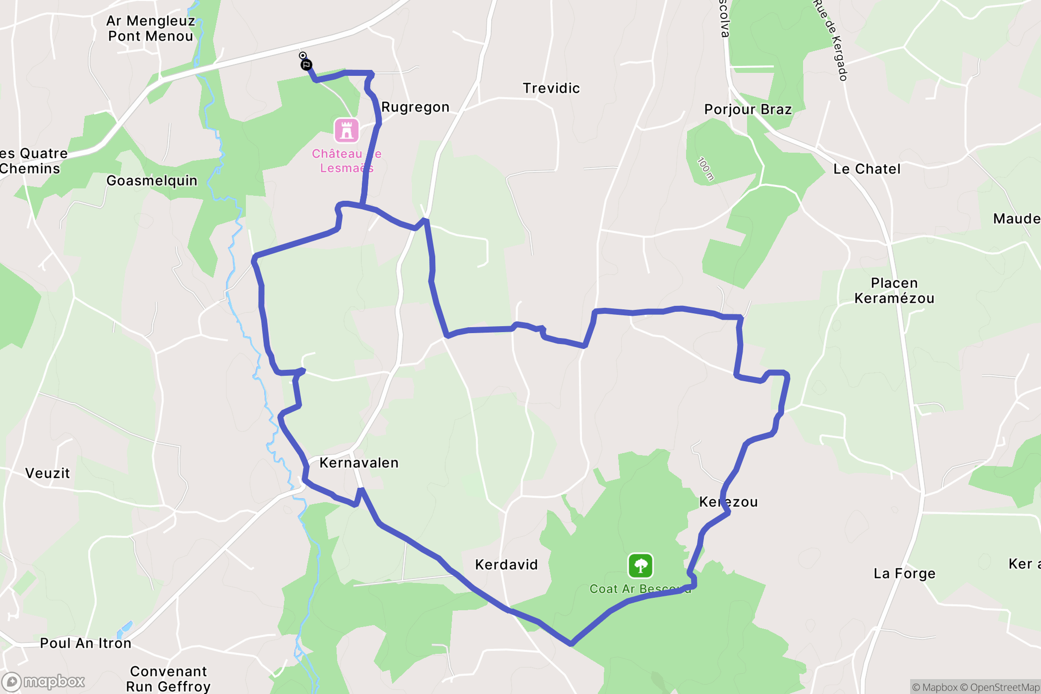 Plestin-les-Grèves : carte du parcours de randonnée - France