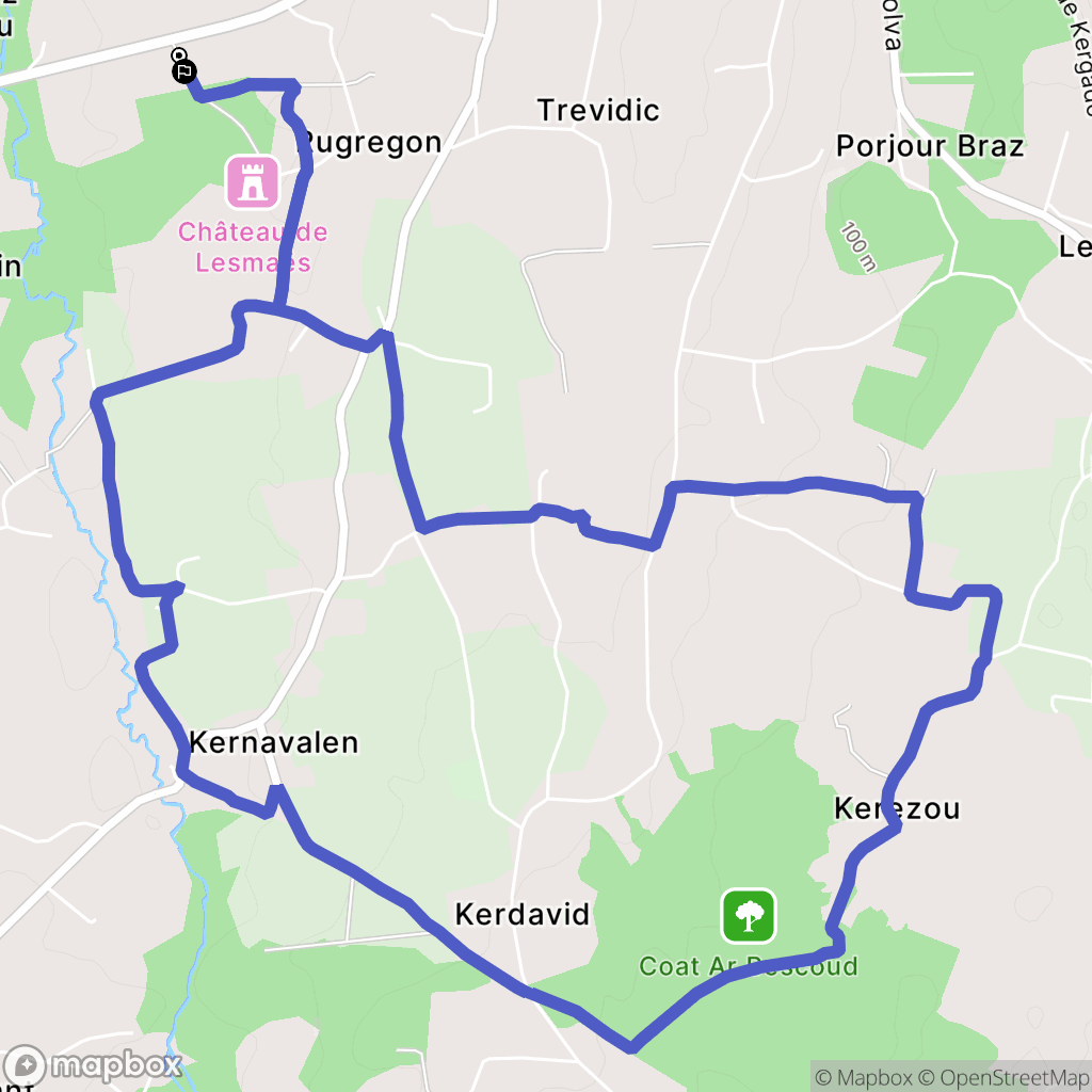 Plestin-les-Grèves : carte du parcours de randonnée - France