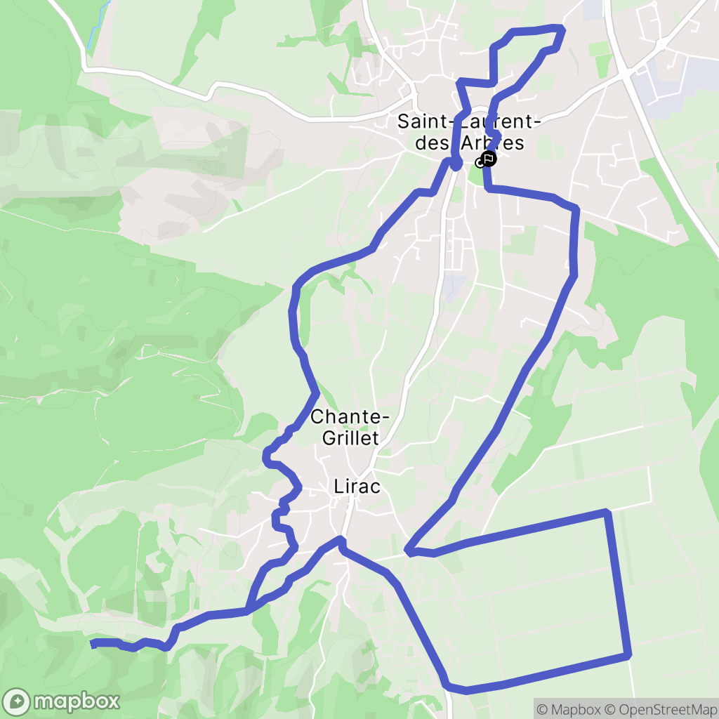 Saint-Laurent-des-Arbres : carte du parcours de randonnée - France