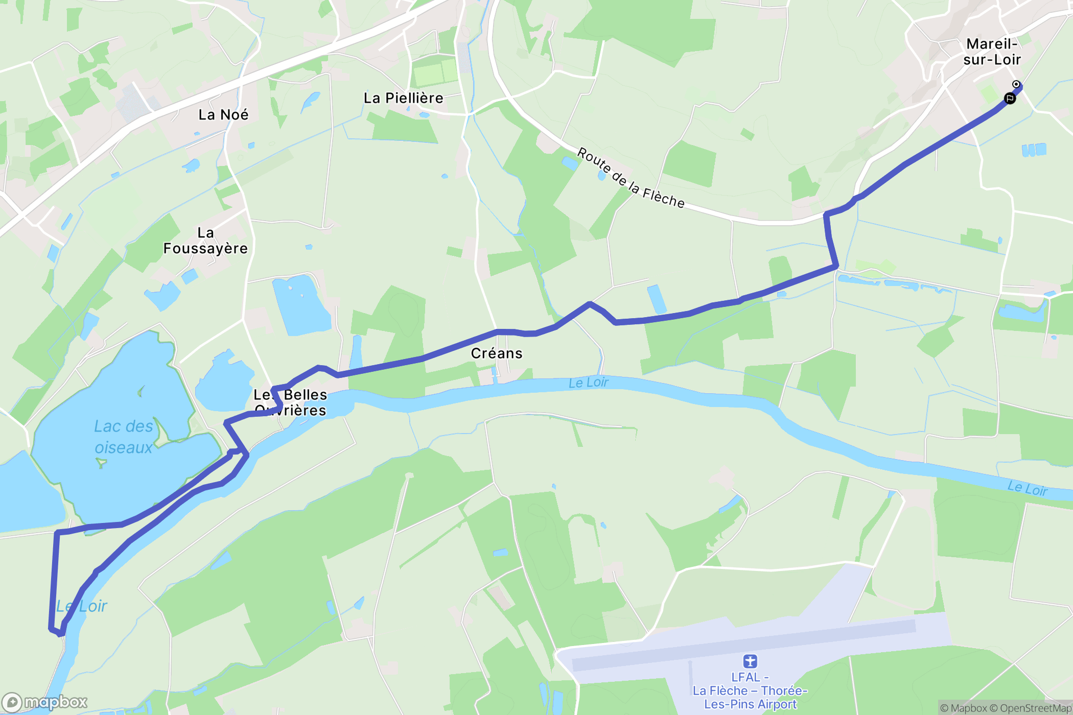 Mareil-sur-Loir : carte du parcours de randonnée - France
