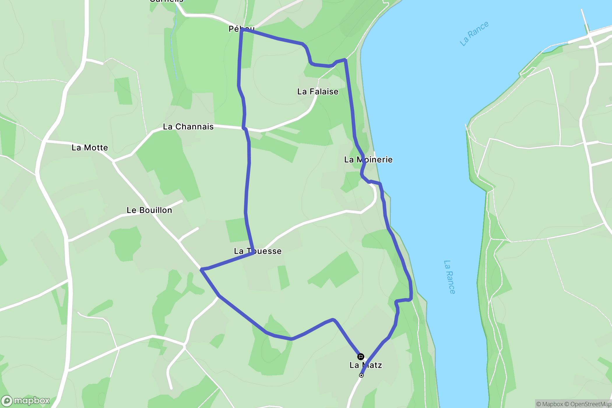 Plouër-sur-Rance : carte du parcours de randonnée - France