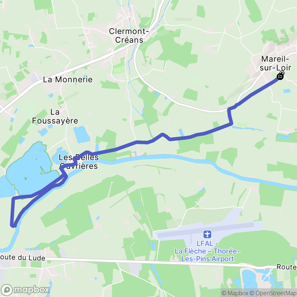 Mareil-sur-Loir : carte du parcours de randonnée - France