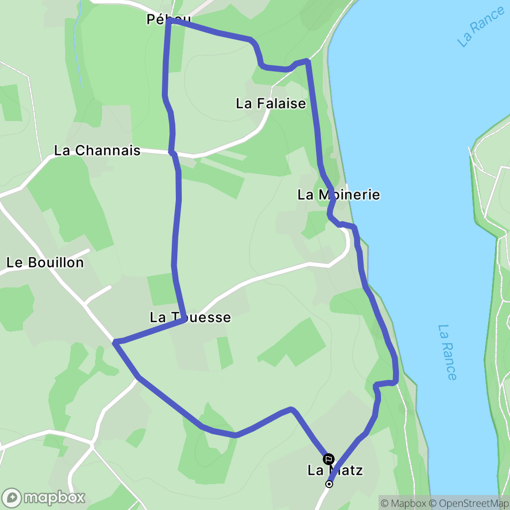 Plouër-sur-Rance : carte du parcours de randonnée - France