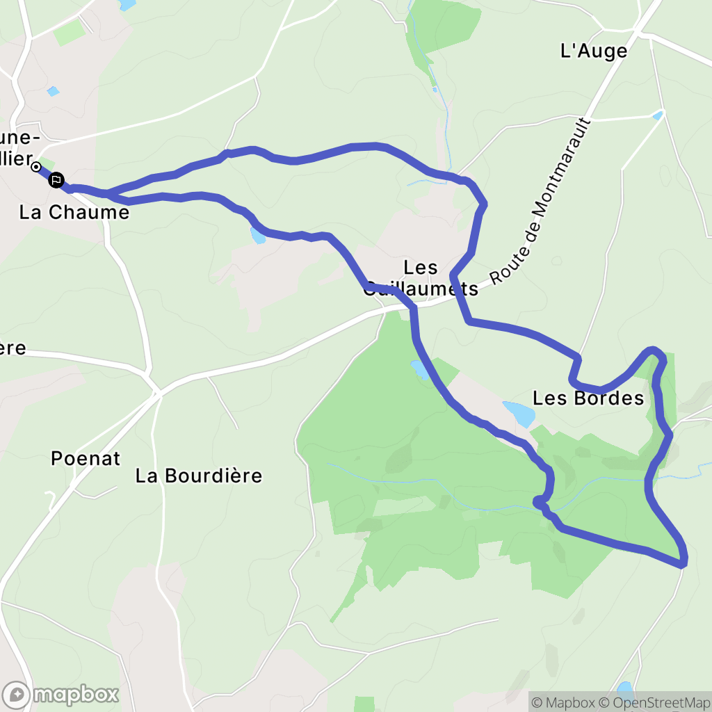 Beaune-d'Allier : carte du parcours de randonnée - France