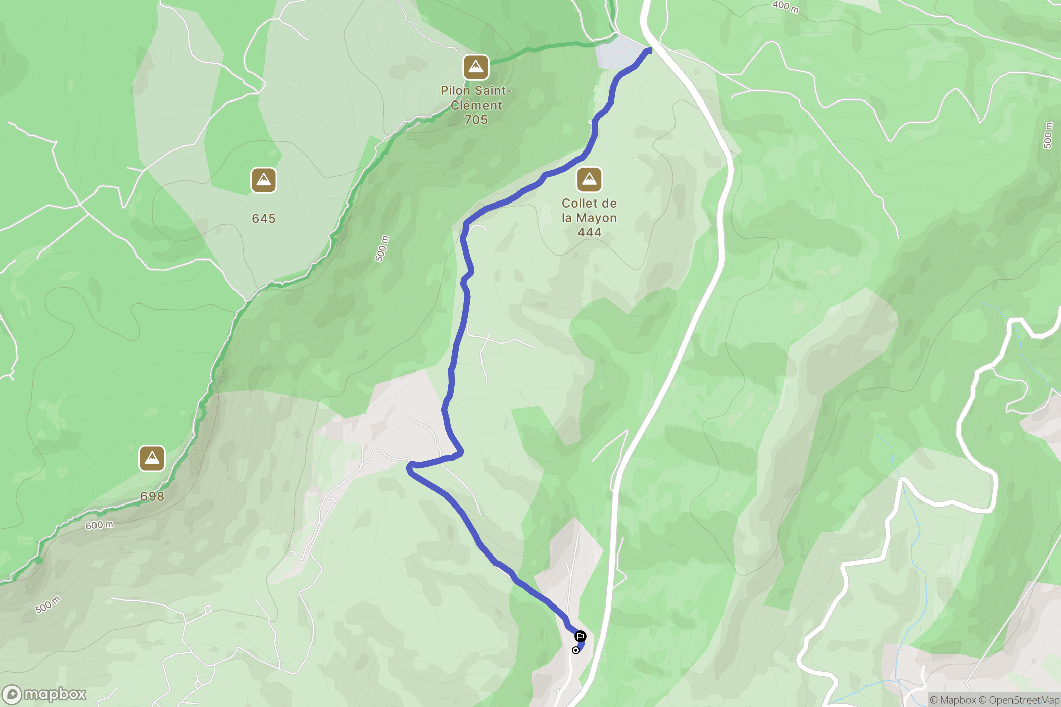 Cuers : carte du parcours de randonnée - France