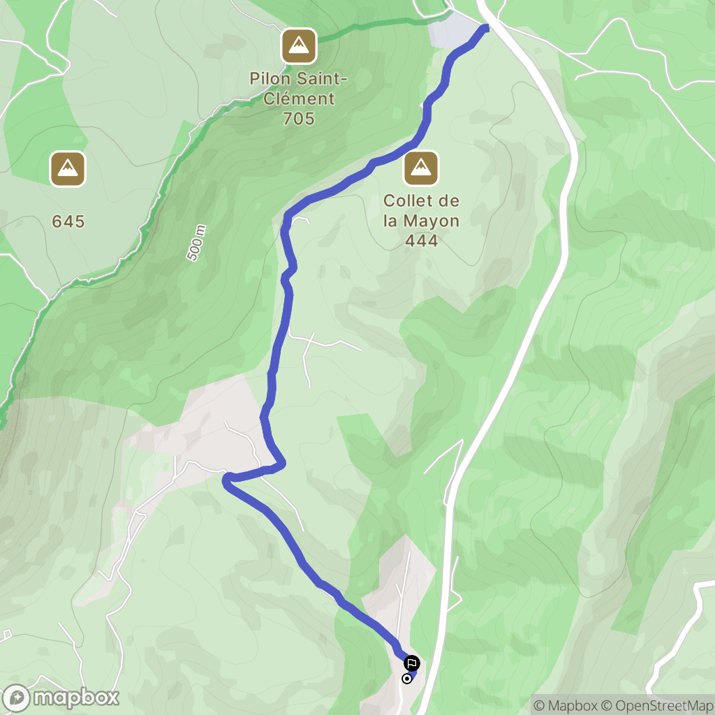 Cuers : carte du parcours de randonnée - France