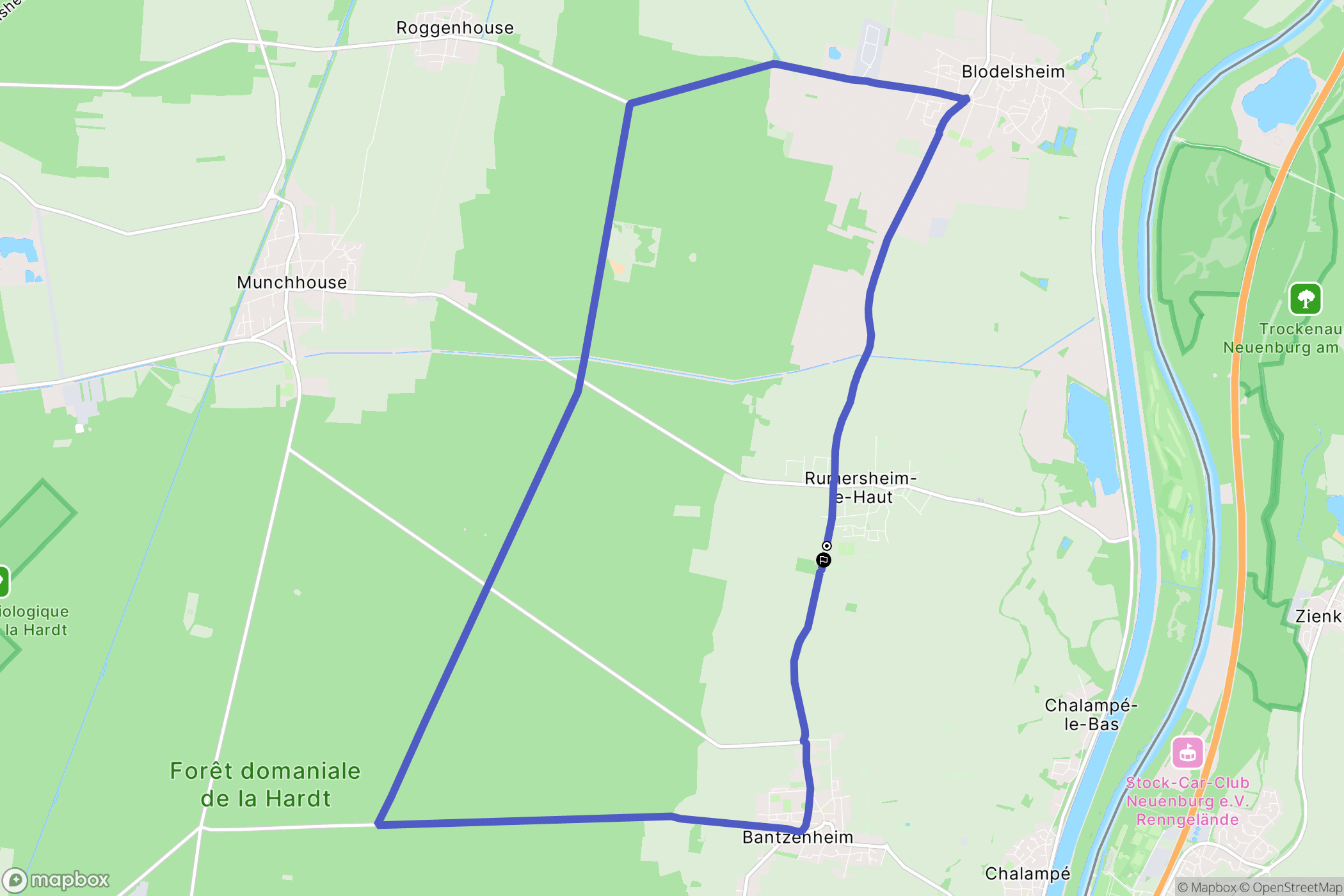 Rumersheim-le-Haut : carte du parcours de randonnée - France