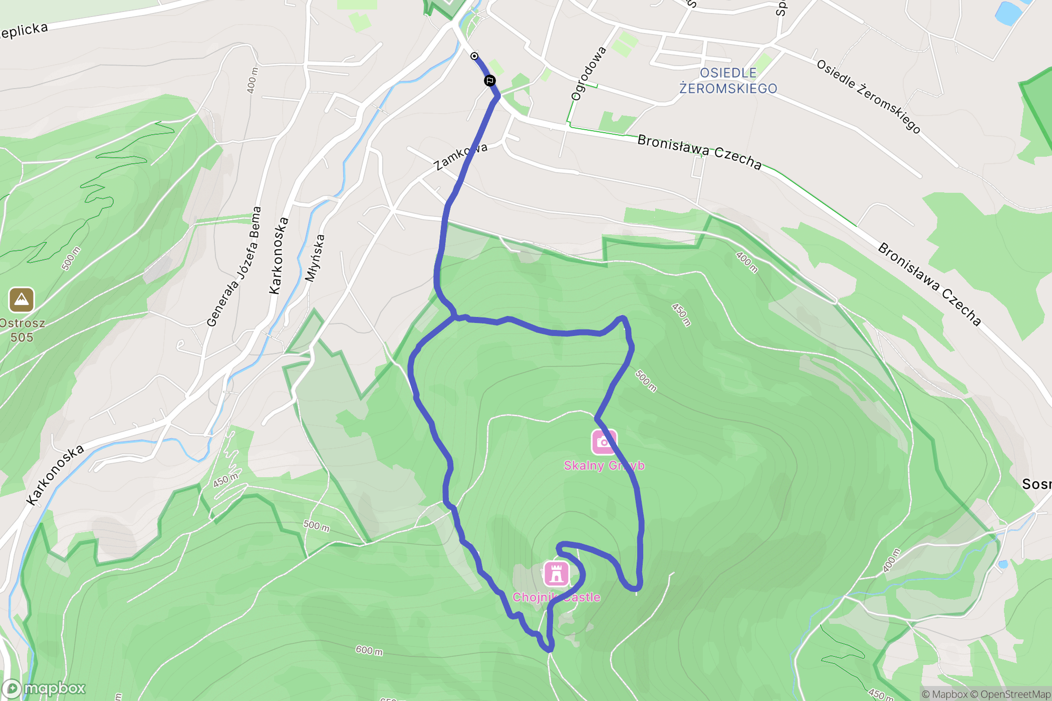 Jelenia Góra: mapa trasy - Poland