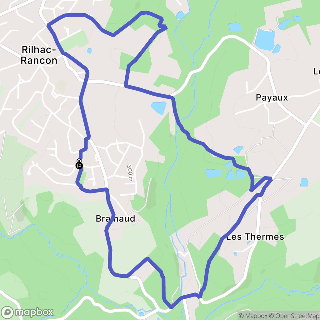 Rilhac-Rancon : carte du parcours de randonnée - France