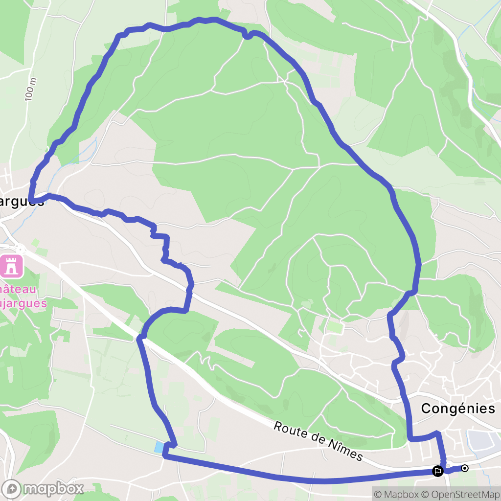 Congénies : carte du parcours de randonnée - France