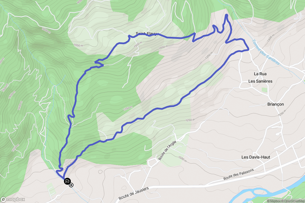 Faucon-de-Barcelonnette : carte du parcours de randonnée - France