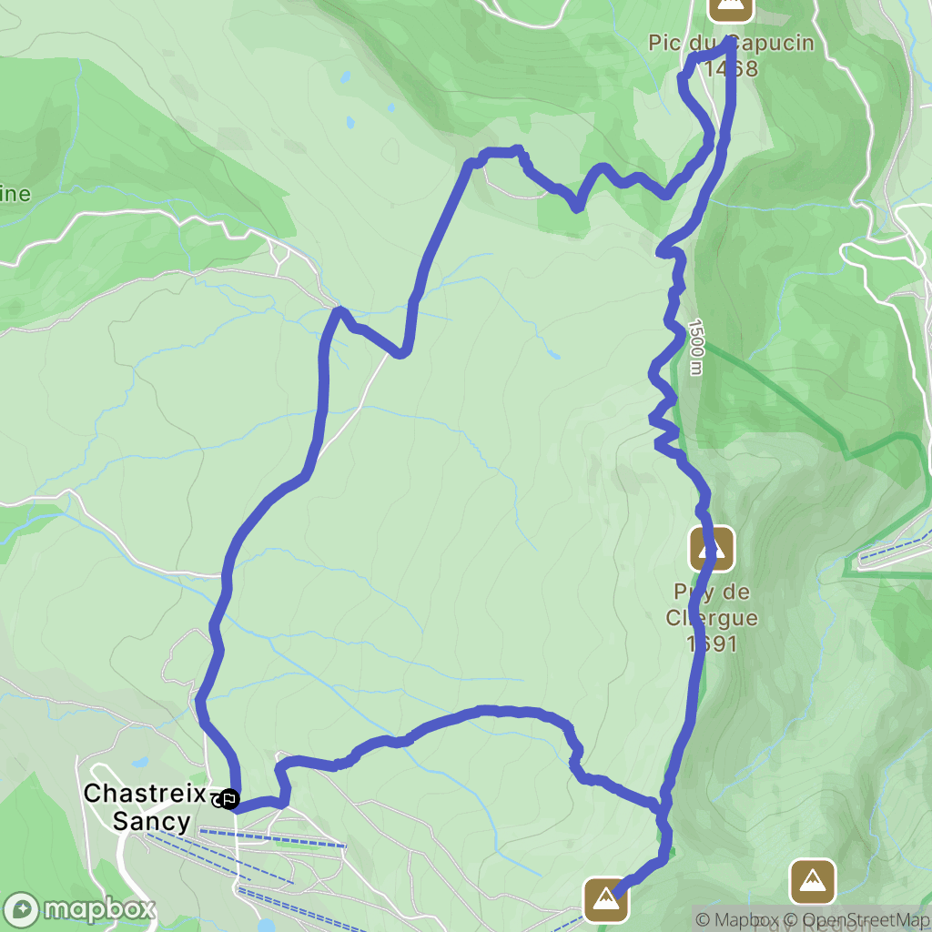 Chastreix : carte du parcours de randonnée - France