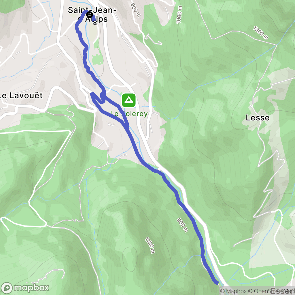 Saint-Jean-d'Aulps : carte du parcours de randonnée - France