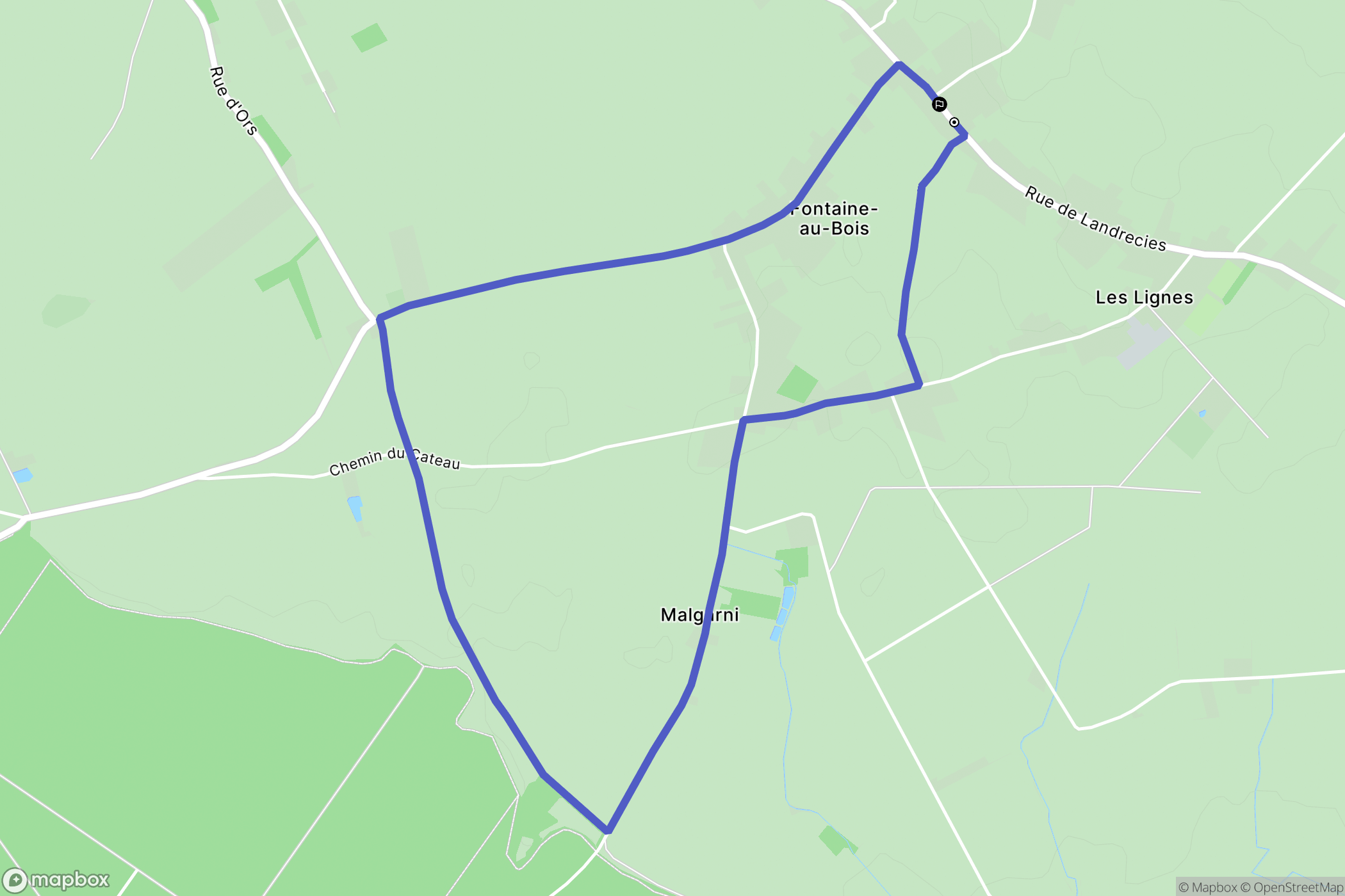 Fontaine-au-Bois : carte du parcours de randonnée - France