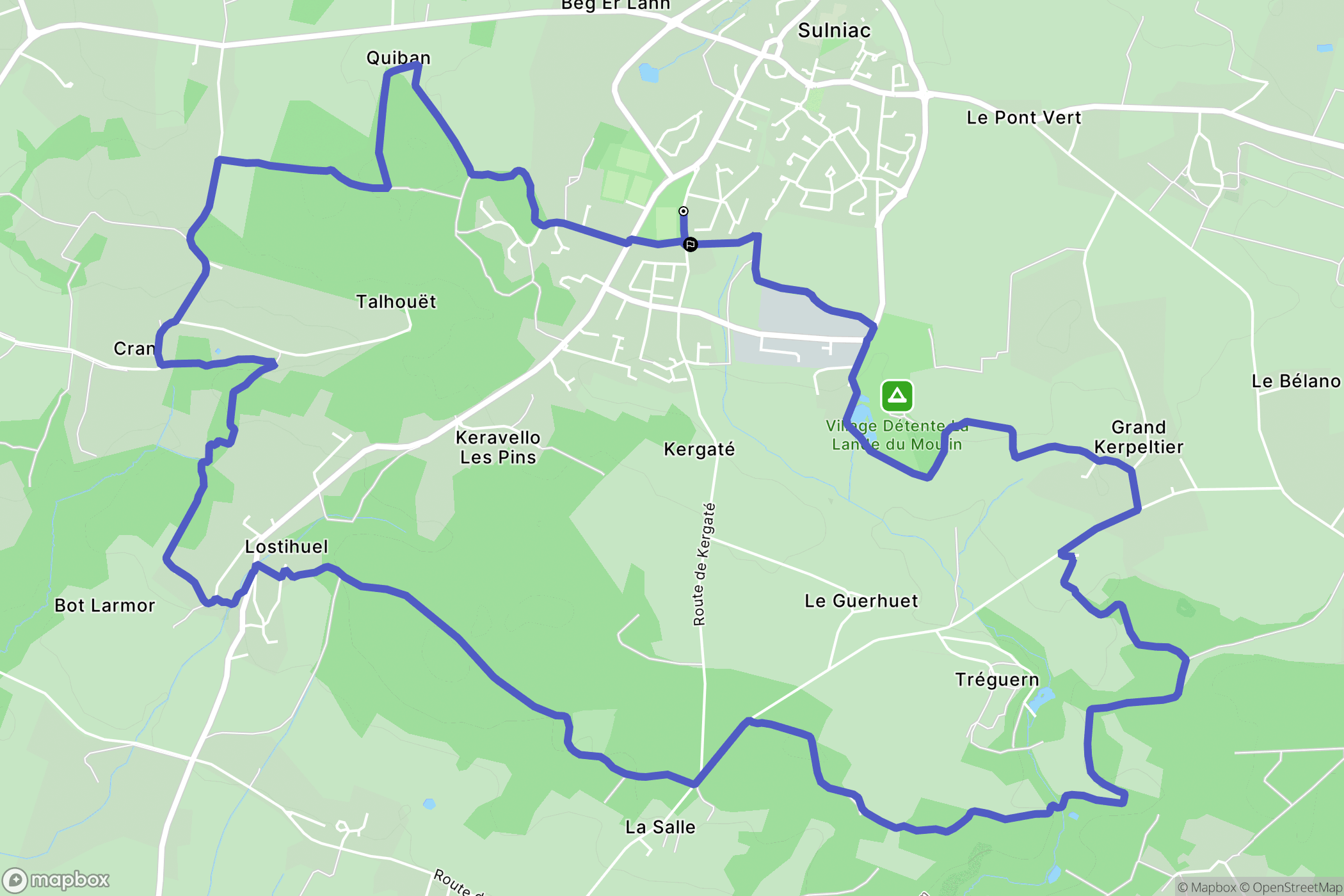 Sulniac : carte du parcours de randonnée - France