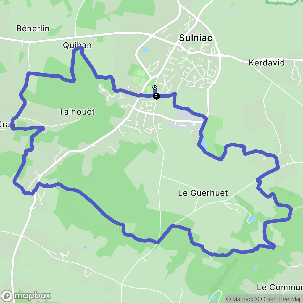 Sulniac : carte du parcours de randonnée - France