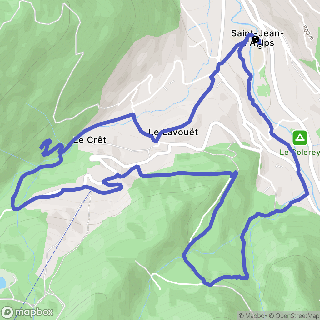 Saint-Jean-d'Aulps : carte du parcours de randonnée - France