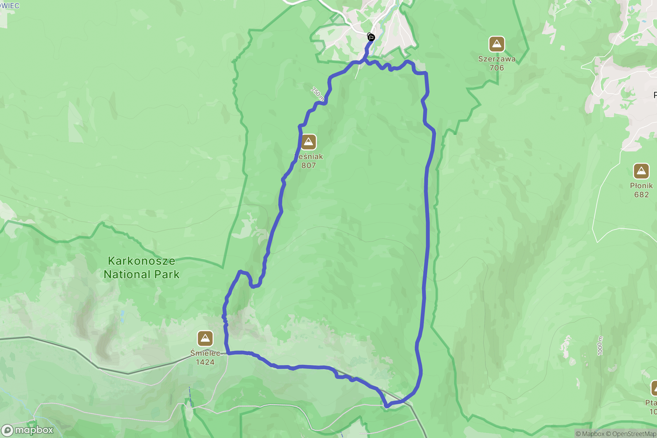 Jelenia Góra: mapa trasy - Poland