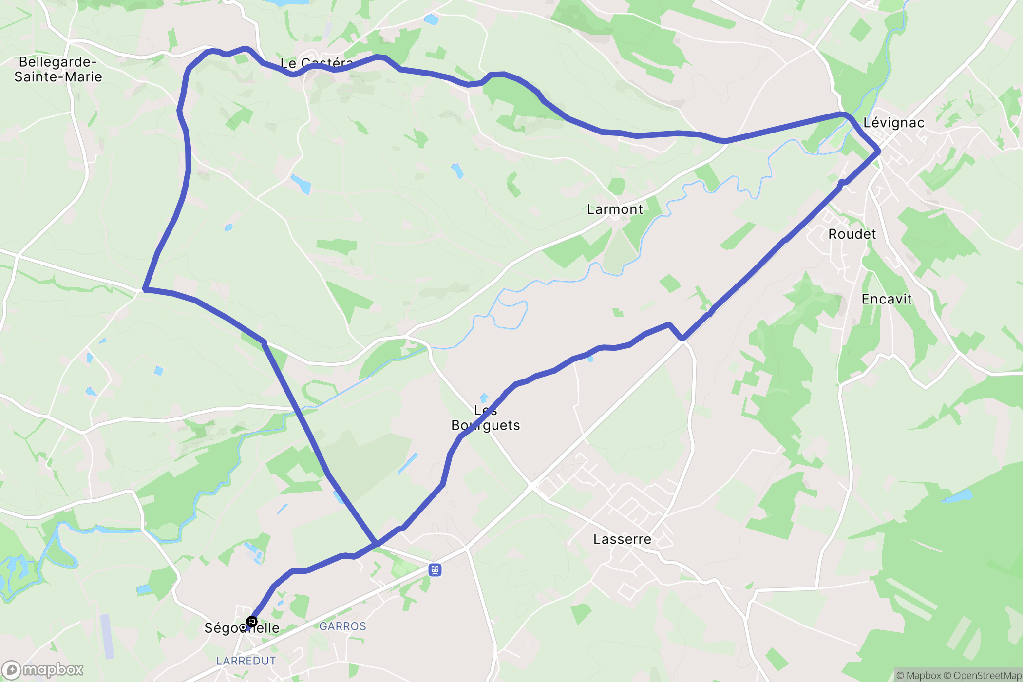 Ségoufielle : carte du parcours de randonnée - France