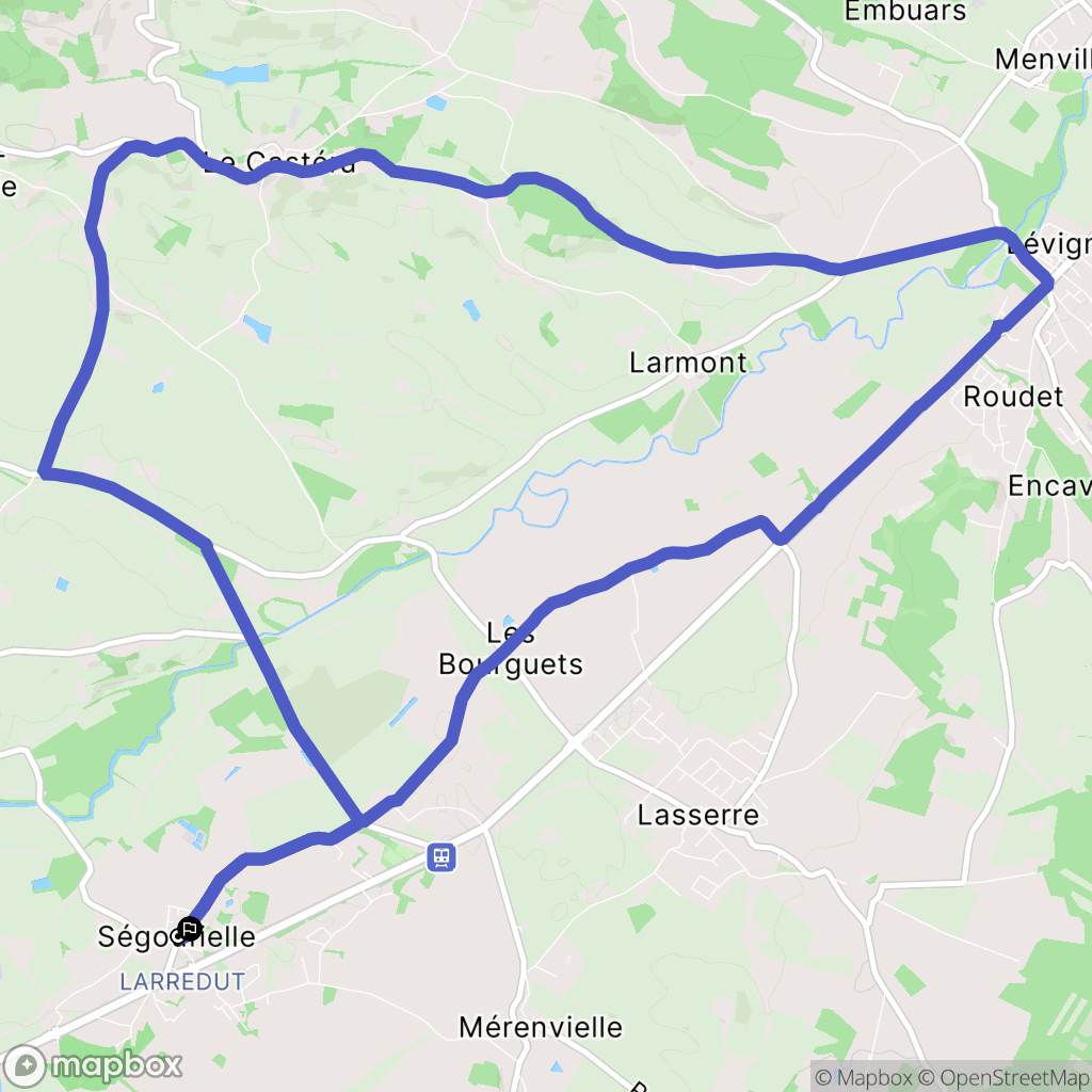 Ségoufielle : carte du parcours de randonnée - France