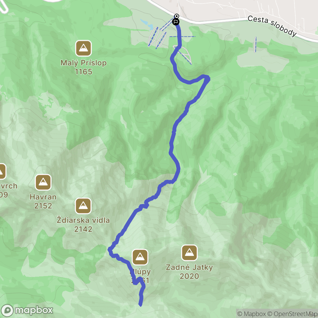 Ždiar: mapa trasy - Slovakia