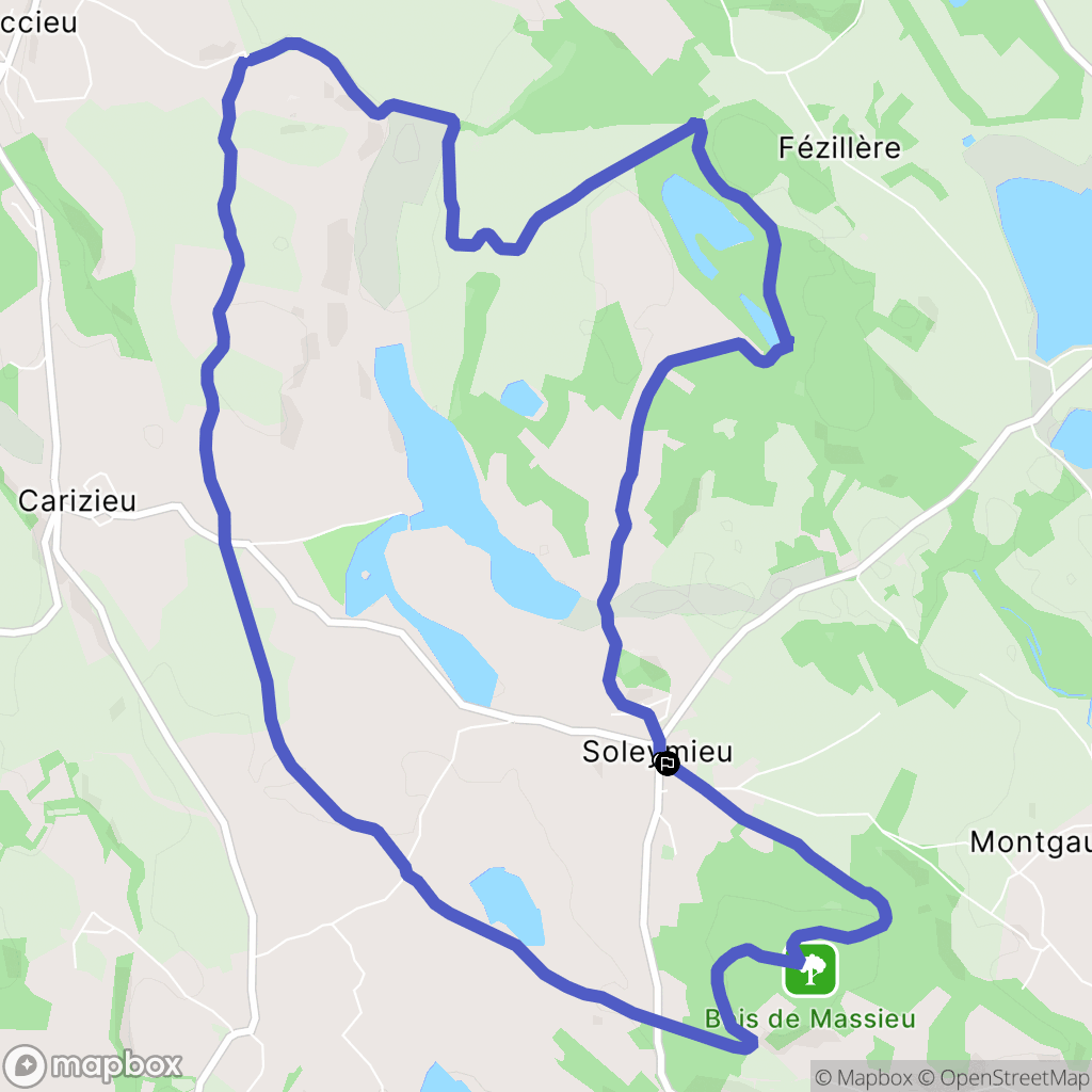 Soleymieu : carte du parcours de randonnée - France