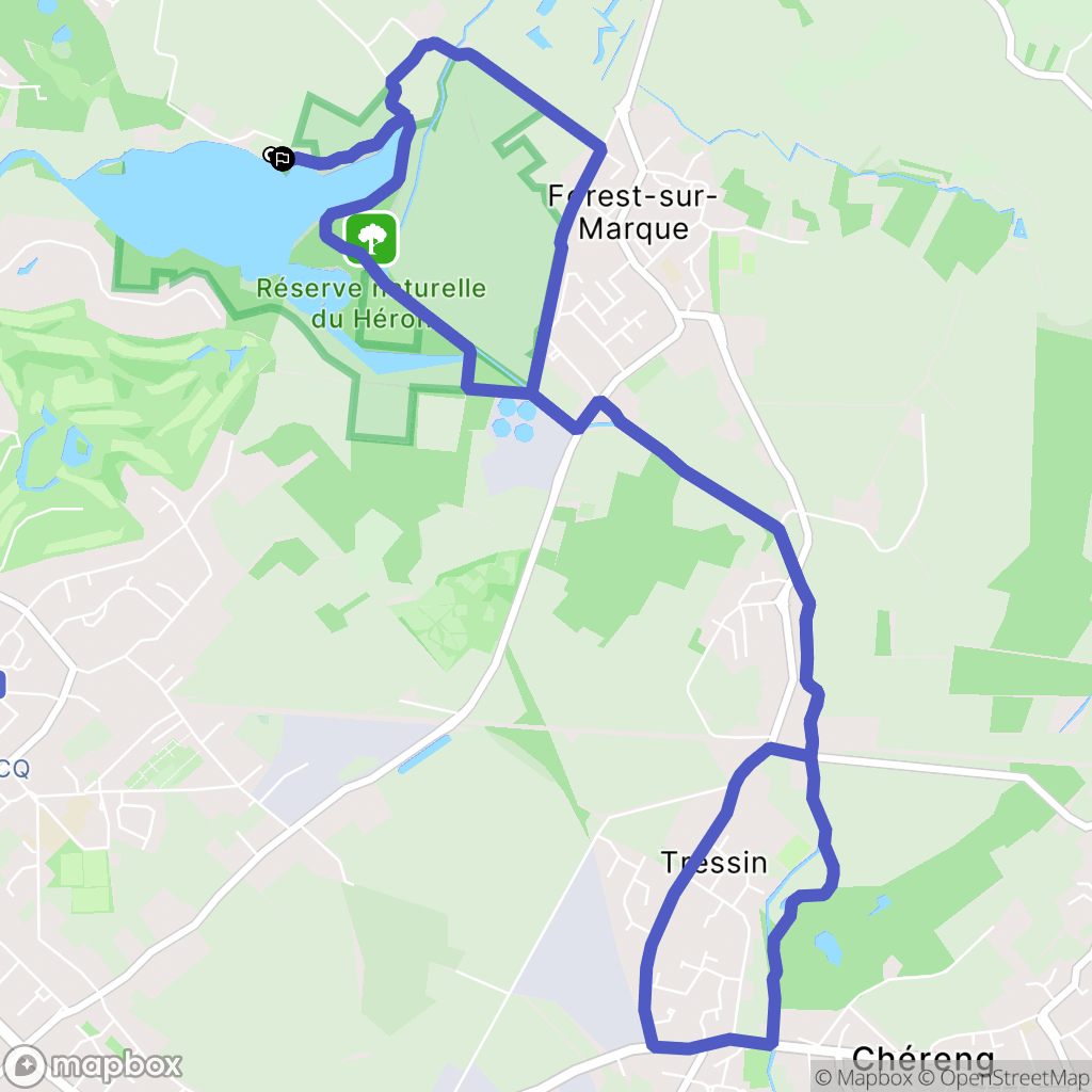 Villeneuve-d'Ascq : carte du parcours de randonnée - France
