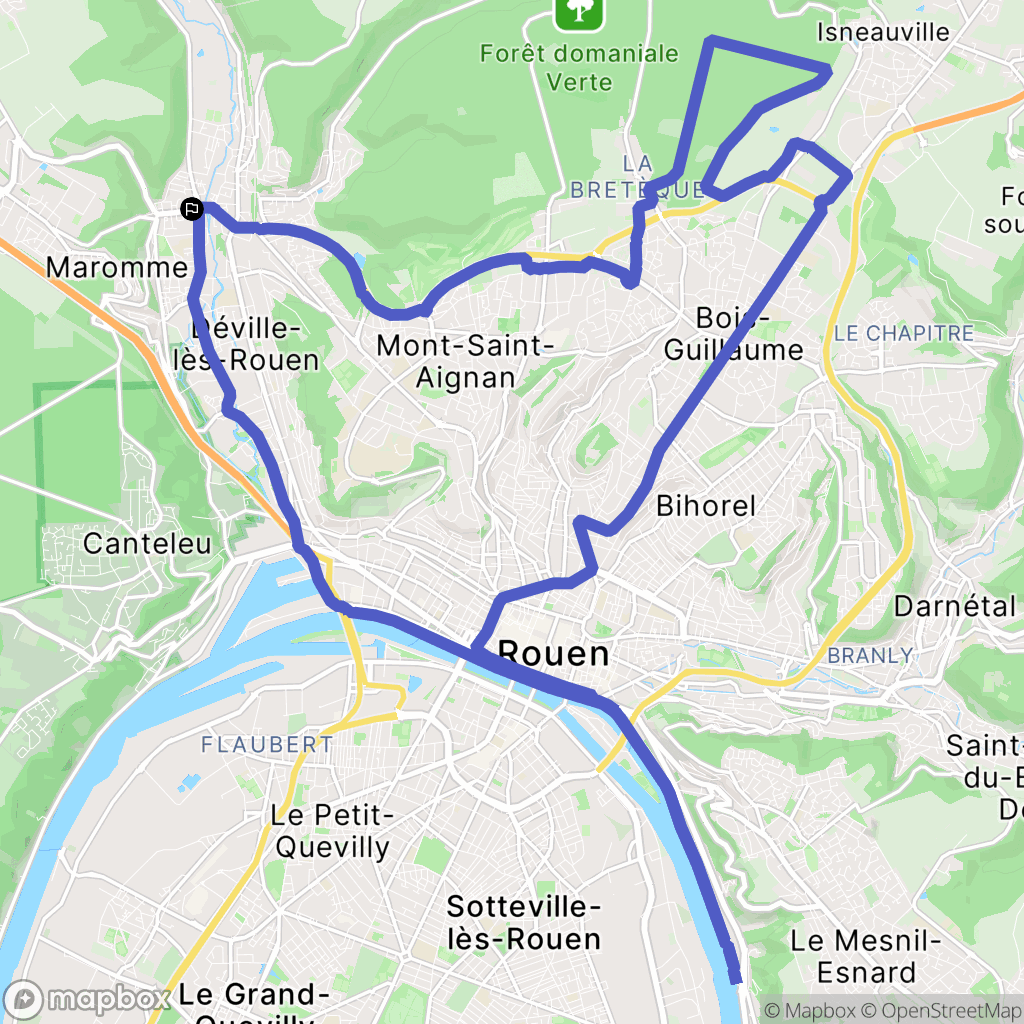 Maromme : carte du parcours de randonnée - France